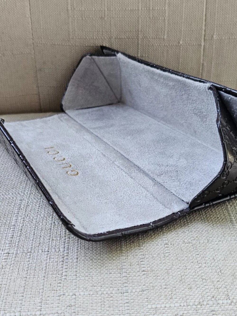 Authentic Gucci Eyeglasses Case Brown Leather Trifold Case for Glasses Case only - Picture 5 of 12